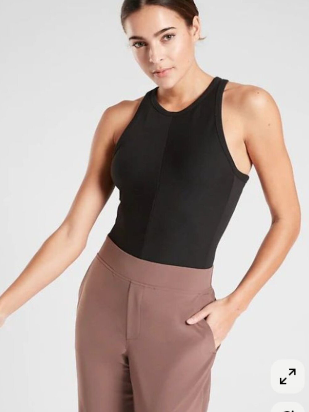 Athleta Black High Neck Bodysuit
